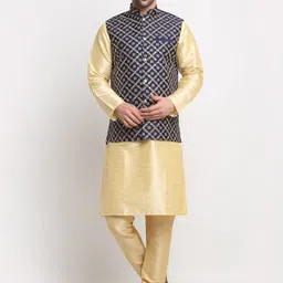 KRAFT INDIA Regular Pure Silk Kurta With Churidar-image-3