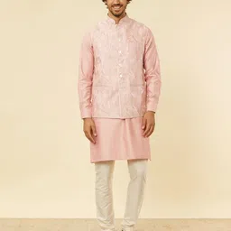 Twamev Printed Mandarin Collar Straight Kurta With Churidar & Jacket-image-72