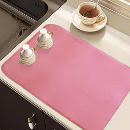 Kuber Industries Blue & Pink 3 Pieces Rectangular Kitchen Dry Dish Table Placemats-14