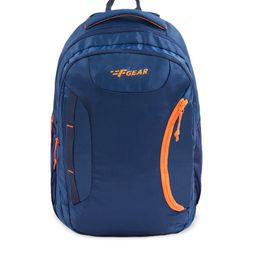 F Gear Unisex Navy Blue & Orange Backpack-19