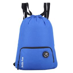 Arctic Fox Unisex Blue Drawstring Backpack-54