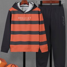 HELLCAT Boys Striped Hooded T-shirt With joggers-image-43