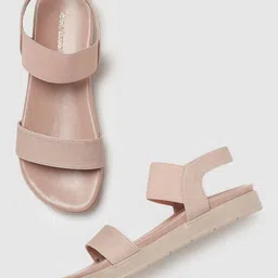 Marc Loire Textured Open Toe Flats-4