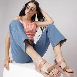Marc Loire Textured Flatform Heels With Backstrap-49