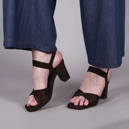 DEAS Square Toe Block Heels With Backstrap-14
