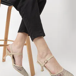 Marc Loire Textured Pointed Toe Kitten Pumps With Backstrap-25
