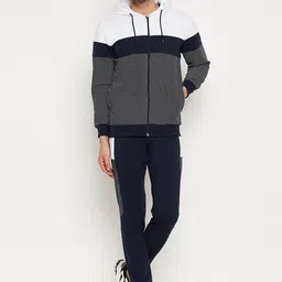WILD WEST Colourblocked Hooded Fleece Cotton Tracksuit-picture-14