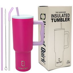 HOUSE OF QUIRK Pink & Blue Double Wall Vacuum Stainless Steel Sipper Water Bottle 1.2 L-23