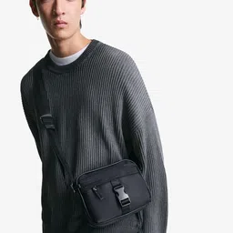 Bershka Men Solid Crossbody Sling Bag-picture-21