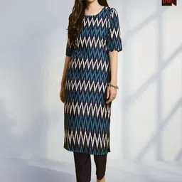 HERE&NOW Women Printed Regular Kurta with Trousers-image-84