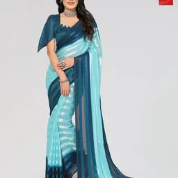 Moda Rapido Set of 2 Striped Satin Sarees-image-54