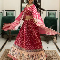 Moda Rapido Printed Semi-Stitched Lehenga & Unstitched Blouse With Dupatta image 2