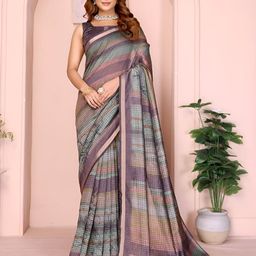 TANU CREATIONS Checked Printed Saree-picture-32