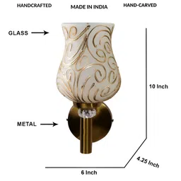 Devansh White Mosaic Glass Abstract Shaped Wall Lamp-picture-26
