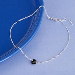 GIVA Rhodium-Plated Beaded Sterling Silver Anklet-6