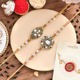 Voylla Men Set Of 2 Gemstones and Beads Rakhi-image-27
