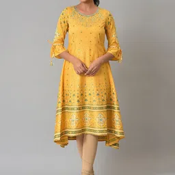AURELIA Festive Floral Print Crepe Kurta-picture-15
