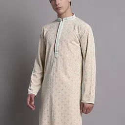 Jompers Embroidered Mandarin Collar Pure Cotton Kurta-picture-10
