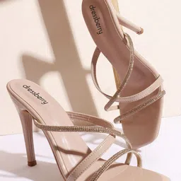 DressBerry Women Embellished Ethnic Slim Heeled Sandals-image-67