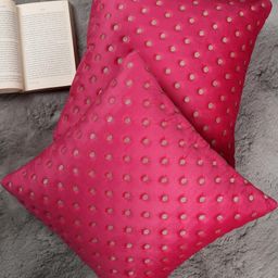 Dot Embroidered Design, Set of 2 Pieces Velvet Cushion Cover-31