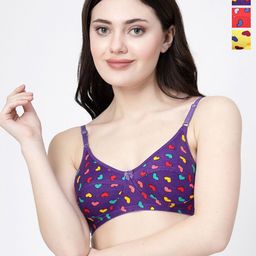 Docare Pack Of 3 Full Coverage Printed Cut and Sew Everyday Bra With All Day Comfort-image-82