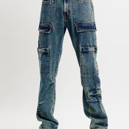 FREAKINS Men Straight Fit Heavy Fade Pure Cotton Cargo Jeans-image-23