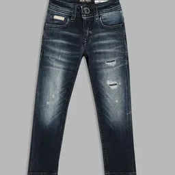 Antony Morato Boys Blue Mildly Distressed Heavy Fade Jeans-image-80
