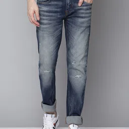 Antony Morato Men Blue Tapered Fit Mildly Distressed Heavy Fade Stretchable Jeans-image-70