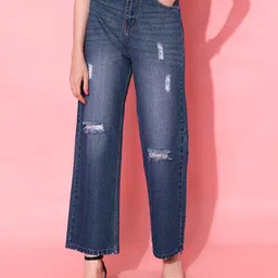 STREET 9 Women Elegant Blue Flared Fit Cropped Jeans-image-14