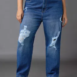 FREAKINS Women High-Rise Mildly Distressed Light Fade Stretchable Jeans-picture-57