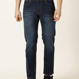 Mast & Harbour Men Blue Smart Slim Fit Clean Look Light Fade Whiskers Stretchable  Jeans-image-54