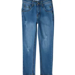 Gini and Jony Boys Slim Fit Low Distress Light Fade Cat Scratches Cotton Jeans-image-13