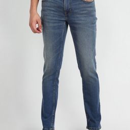 Flying Machine Men Clean Look Mid Rise Whiskers Heavy Fade Tapered Fit Stretchable Jeans-picture-18