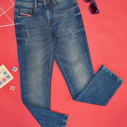 Pantaloons Junior Boys Slim Fit Low Distress Light Fade Stretchable Jeans-picture-25