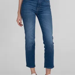 SPYKAR Women Straight Fit Low Distress Light Fade Jeans-picture-3