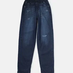 Gini and Jony Boys Blue Low Distress Light Fade Jeans-picture-11