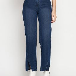 Madame Women Mid Rise Clean Look Slits Cotton Cropped Jeans-image-68