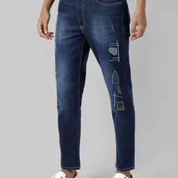 Campus Sutra Men Smart Slim Fit Mildly Distressed Light Fade Stretchable Cotton Jeans-image-64