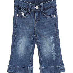 U.S. Polo Assn. Kids Girls Printed Bootcut Clean Look Light Fade Stretchable Jeans-picture-10