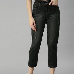 SHOWOFF Women Grey Relaxed Fit High-Rise Light Fade Stretchable Jeans-picture-34