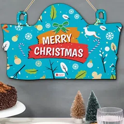 Indigifts Blue & Red Merry Christmas Printed Wall Hangings-21
