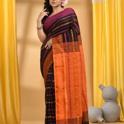 DESH BIDESH Ethnic Motifs Woven Design Pure Cotton Khadi Saree-image-95