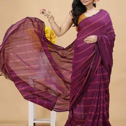 Bong ButiQ Striped Pure Cotton Khadi Saree-picture-5