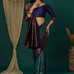 Shriyangan Ethnic Motifs Woven Design Pure Silk Kanjeevaram Saree-image-50