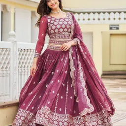 Jogmaya Fashion Embroidered Semi-Stitched Lehenga & Unstitched Blouse With Dupatta-picture-24
