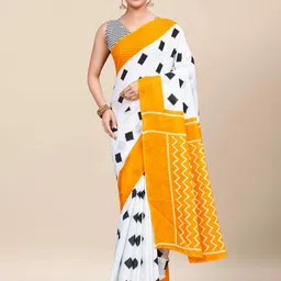 HERE&NOW Pure Cotton Ikat Saree-image-33