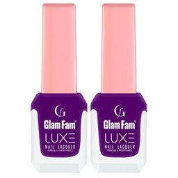 GlamFam Set Of 2 Glossy Finish Luxe Nail Lacquer - 12 ml Each - Plum 39-41
