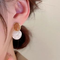 Estailo fashion Gold-Plated Pearls Beaded Circular Drop Earrings-6