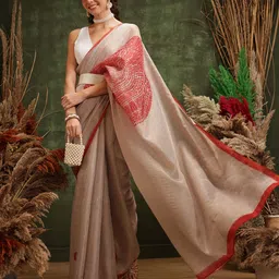 KALINI Abstract Printed Silk Cotton Saree-5