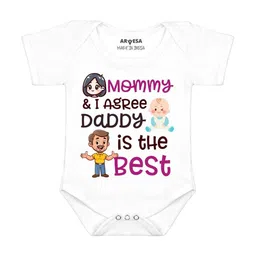 Arvesa Mommy & I Agree Daddy Is The Best Printed Bodusuit-image-84